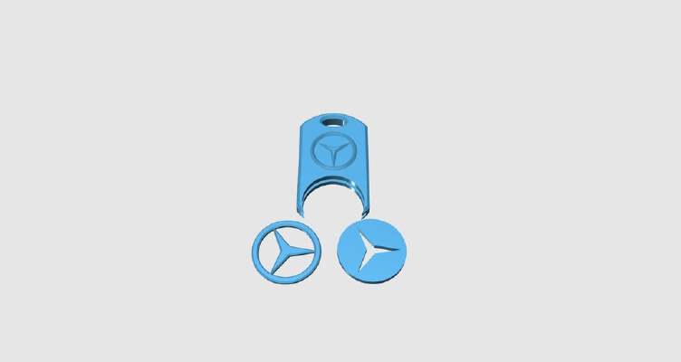 Mercedes-Benz Keychain with coin (token) | 3d print model