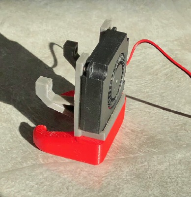 E3D-V6 Fan Shroud and Parts Cooling Fan for Kossel Mini | 3d print model