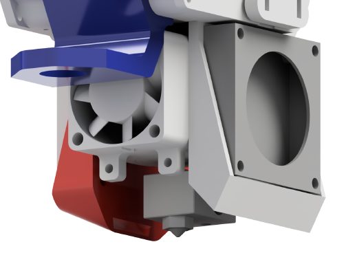 Improved fan duct and inductive probe holder for Voron X-carriage | 3d print model