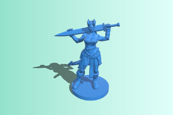 Tiefling Fighter_Barbarian for 28mm Tabletop | 3d print model