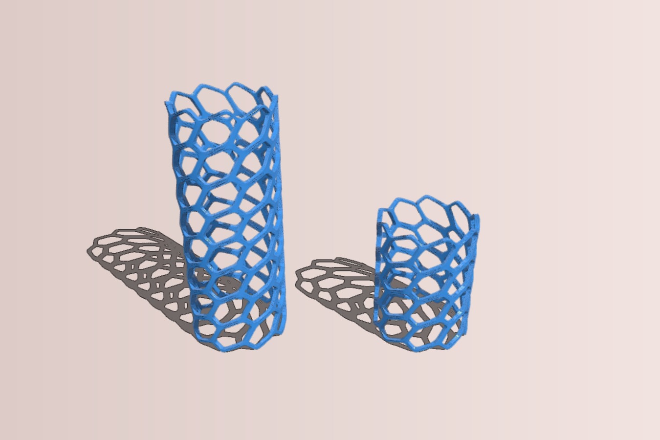 Planar and cilindrical mesh 3d pattern