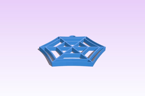 Spider Web Earring (Hexagon) | 3d print model