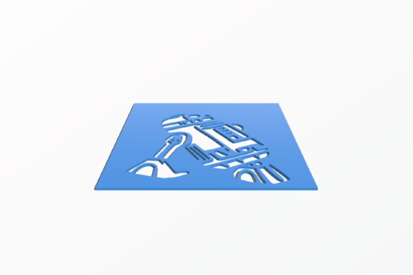 R2D2 Stencil | 3d print model