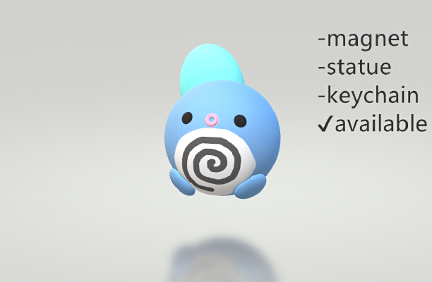 Pokemon - Poliwag [magnet+stature+keychain] cuttie pie style _ニョロモ、Poliwag | 3d print model