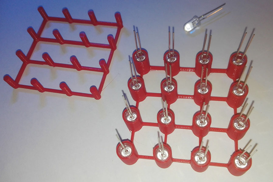 4x4x4 LED cube soldering helper