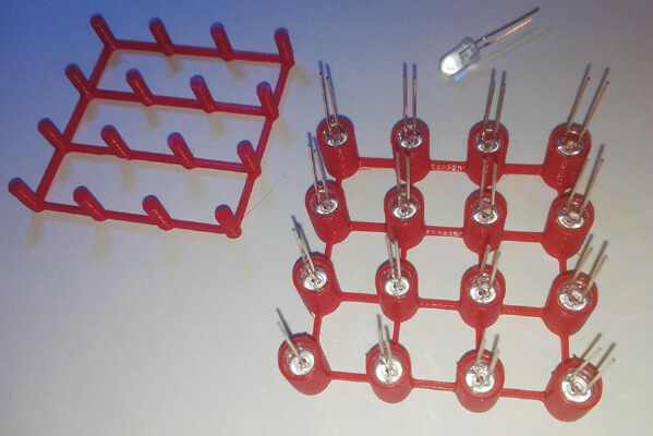 4x4x4 LED cube soldering helper | 3d print model