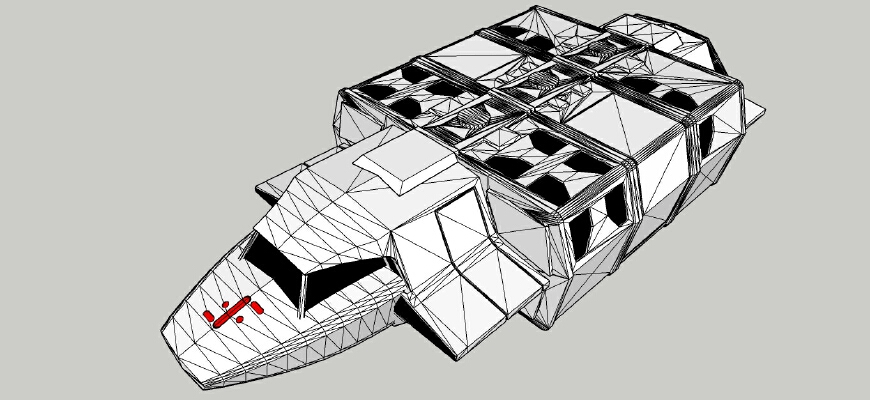28mm Visitor ship modular | 3d print model