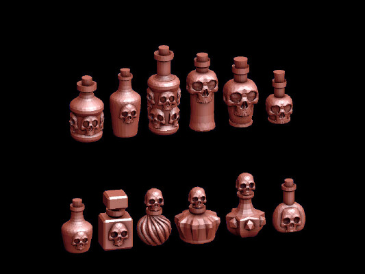 Skull Bottles | 3d print model