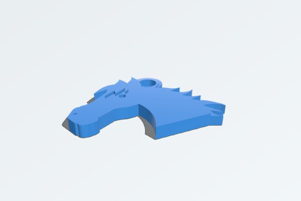 Horsehead keychain - moved hole | 3d print model