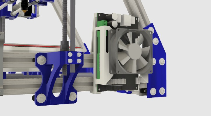 MKS Sbase 32 Smoothieboard holder with fan for Mendel Max | 3d print model