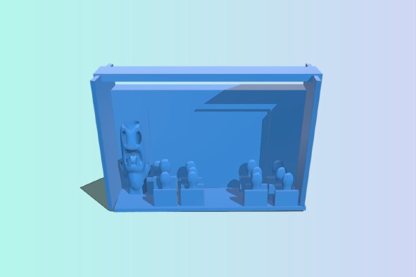 down in front iphone movie theater monster movie maration | 3d print model