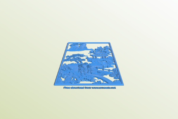 Painting of landscape and people | 3d print model