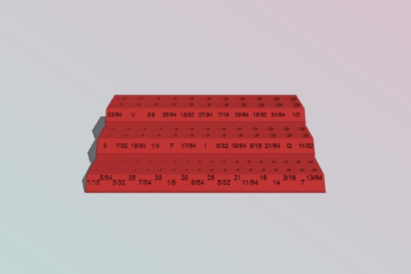 Imperial Drill Bit Organizer + Tap sizes | 3d print model