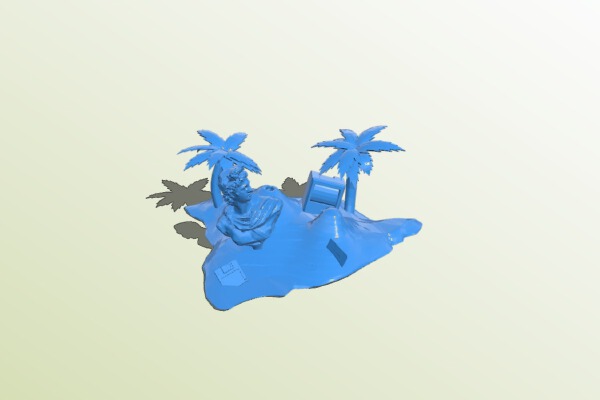 Vaporwave Island Remix | 3d print model