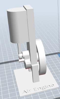 Working Air Engine (can work with bike pump) | 3d print model