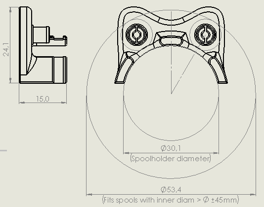 Universal Spool Holder (Fast print) + Filament guide