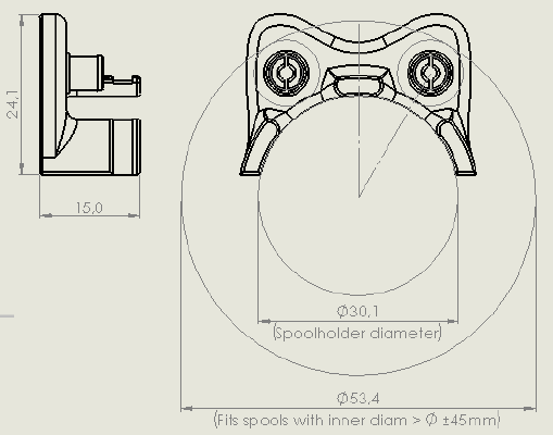 Universal Spool Holder (Fast print) + Filament guide | 3d print model