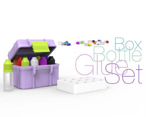 Glue Bottle Set Box | 3d print model