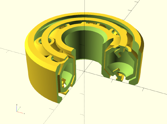 Parametric Bearing (Fully Printable) | 3d print model