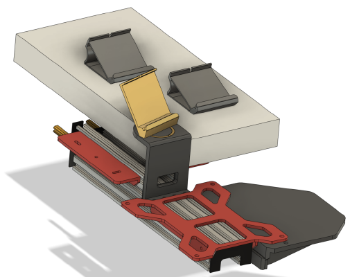 HOTAS X56 and Stream Deck Under Desk customizable and removable C-Beam Aluminium Profile Mount with f3d files | 3d print model