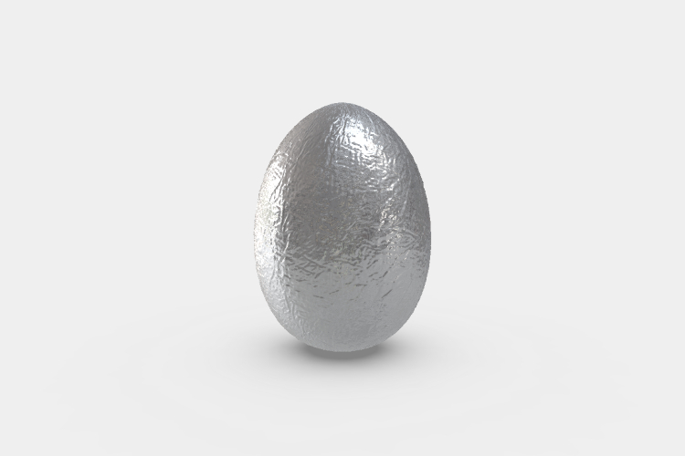 Chocolate Egg Easter Egg Metalic Foil Mockup