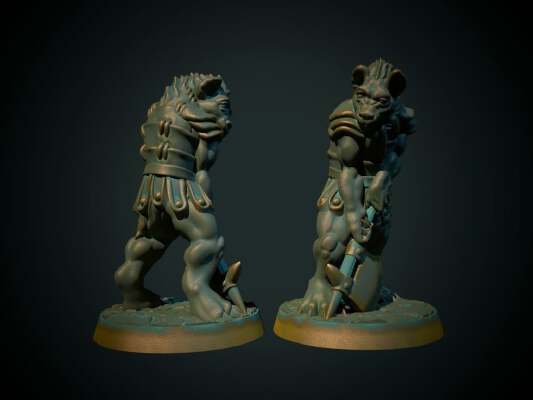 Gnoll 28mm (supportless, FDM friendly) | 3d print model