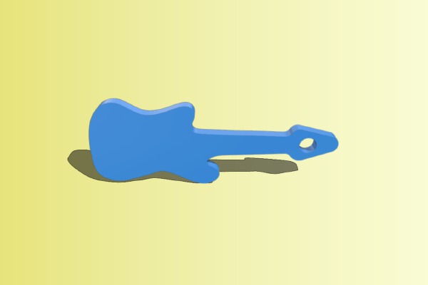 Keychain Guitar | 3d print model