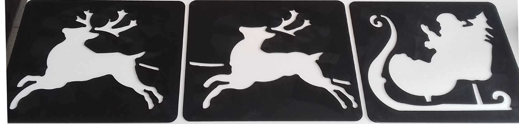 Xmas stencil - Pochoir de Noël - Santa's sleigh | 3d print model