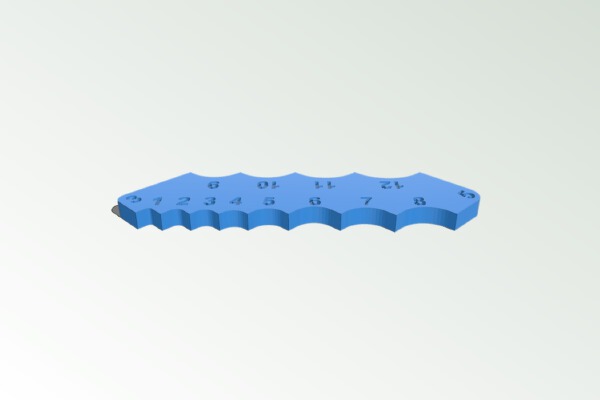 Fillet Gauge with Inset Numbers | 3d print model
