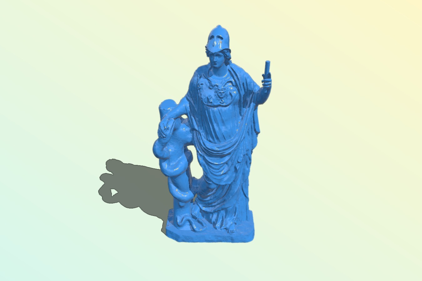 Statue of Athena with a snake