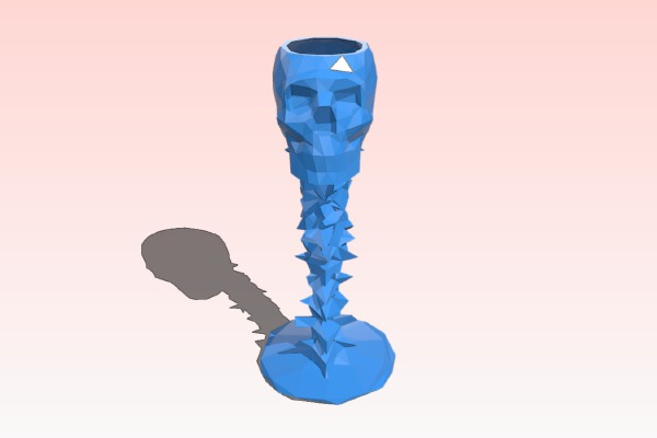 Low polygon skull chalice | 3d print model