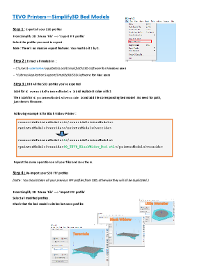 TEVO Bed profiles for Simplify 3D | 3d print model
