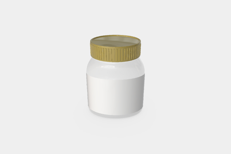 Transparent Plastic Jar with yellow Lid Mockup