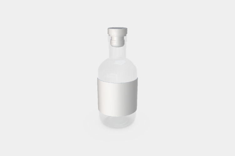 Glass Bottle with Wooden Lid Mockup