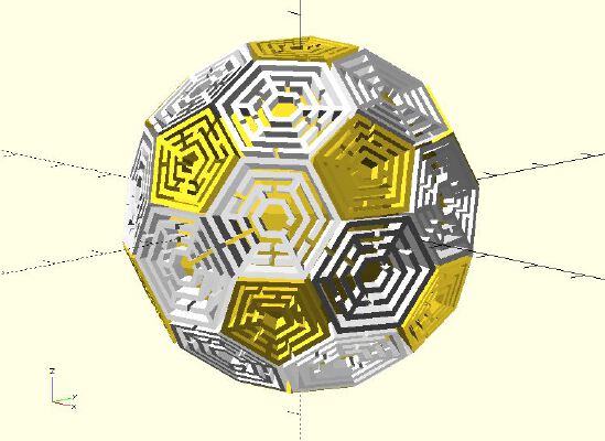 Maze soccer polyhedron | 3d print model