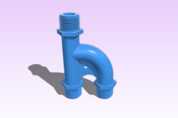 Three way 3_4" threaded adapter | 3d print model