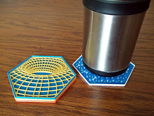 Two-Piece Stacking Hexagon Coaster | 3d print model