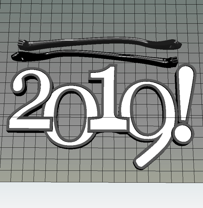 2019 New Year Eve silly glasses (with dual extruder option)