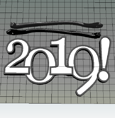 2019 New Year Eve silly glasses (with dual extruder option) | 3d print model