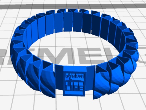 Donate Life Bangle | 3d print model