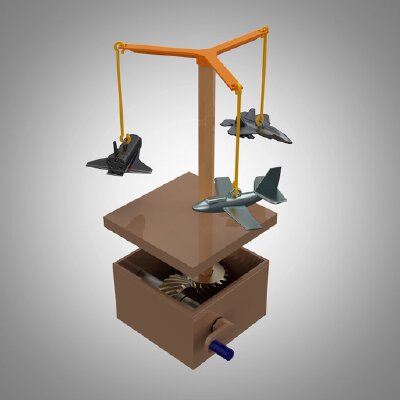 Automata Airplane Mobile Set | 3d print model