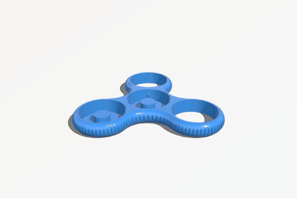 Tri-Spinner With Ridges | 3d print model