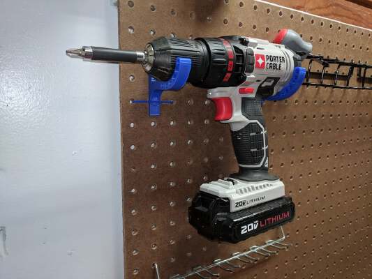 Pegboard Drill driver holder | 3d print model