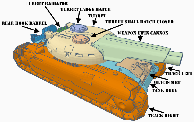 Heavy Siege Tank Reworked | 3d print model