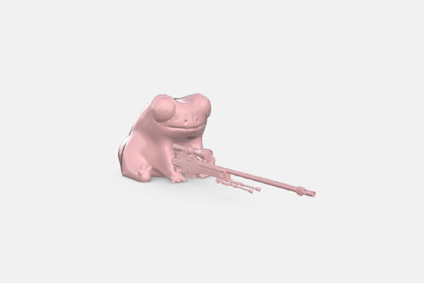 frog with a gun | 3d print model