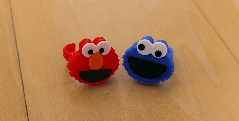 Elmo and Cookie Monster Rings _ Party Favors