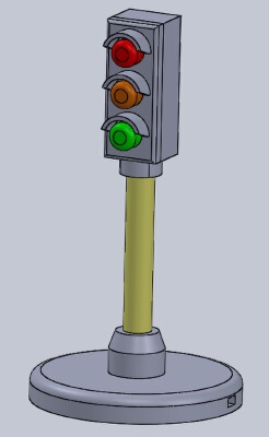 Traffic light for model of city 8mm LED 1:14 or 1:10 | 3d print model
