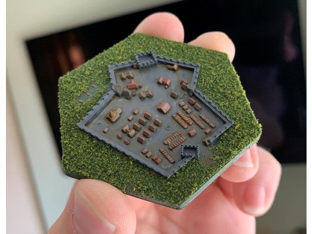 Wargaming Hex Tiles _ Mighty Empires - Human Town _ City Tiles