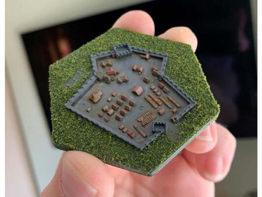 Wargaming Hex Tiles _ Mighty Empires - Human Town _ City Tiles | 3d print model