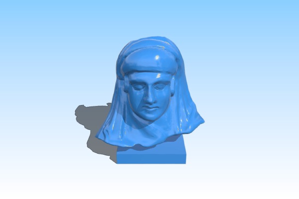 Head and upper part of a woman wearing sakkos | 3d print model